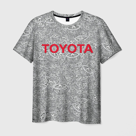 Мужская футболка 3D с принтом TOYOTA | PATTERN LOGO (Z) в Екатеринбурге, 100% полиэфир | прямой крой, круглый вырез горловины, длина до линии бедер | Тематика изображения на принте: 2021 | auto | emblema | logo | sport | toyota | авто | автомобиль | автомобильные | бренд | лого | логотип | марка | машины | спорт | тоета | тойота | эмблема