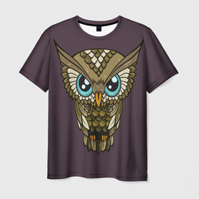 Мужская футболка 3D с принтом Малая Сова , 100% полиэфир | прямой крой, круглый вырез горловины, длина до линии бедер | лесная красавица | малая сова | птица | сова | филин