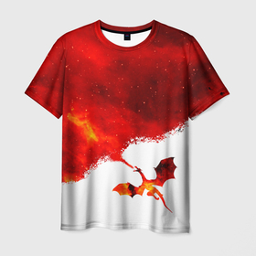 Мужская футболка 3D с принтом ДЫХАНИЕ ЗВЕЗДНОГО ДРАКОНА | DRAGON FIRE в Белгороде, 100% полиэфир | прямой крой, круглый вырез горловины, длина до линии бедер | dragon | fantasy | fire | sky | space | stars | universe | вселенная | дракон | звезды | космос | красный | небо | огонь | фэнтези
