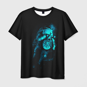 Мужская футболка 3D с принтом Неоновый астронавт | Neon Astronaut в Новосибирске, 100% полиэфир | прямой крой, круглый вырез горловины, длина до линии бедер | Тематика изображения на принте: astronaut | blue | cosmonaut | earth | galaxy | glow | milky way | nebula | neon | planet | space | spacesuit | stars | universe | астронавт | вселенная | галактика | звзеды | земля | космонавт | космос | млечный | неон | неоновый | планета | пу