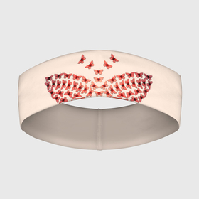 Повязка на голову 3D с принтом Batterfly красная ,  |  | batterfly | бабочка | девушкам | женщинам | лето | настроение