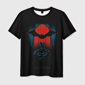 Мужская футболка 3D с принтом Batman   I am the shadows в Санкт-Петербурге, 100% полиэфир | прямой крой, круглый вырез горловины, длина до линии бедер | batman | batman 2022 | bruce wayne | dc | dc comics | gotham | joker | statwb | warner | бетмен 2022 | брюс уэйн | бэтмен | бэтмен 2022 | готэм | джокер | диси | злодей | комиксы | комиксы диси