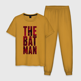 Мужская пижама хлопок с принтом The Batman Text logo , 100% хлопок | брюки и футболка прямого кроя, без карманов, на брюках мягкая резинка на поясе и по низу штанин
 | batman | batman 2022 | bruce wayne | cat woman | catwoman | dc | dc comics | gotham | joker | statwb | warner | бетмен 2022 | брюс уэйн | бэтмен | бэтмен 2022 | готэм | джокер | диси | женщина кошка | злодей | комиксы | комиксы диси
