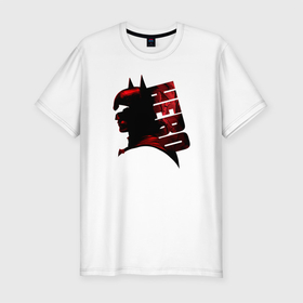 Мужская футболка хлопок Slim с принтом Batman Hero silhouette в Санкт-Петербурге, 92% хлопок, 8% лайкра | приталенный силуэт, круглый вырез ворота, длина до линии бедра, короткий рукав | batman | batman 2022 | bruce wayne | cat woman | catwoman | dc | dc comics | gotham | joker | statwb | warner | бетмен 2022 | брюс уэйн | бэтмен | бэтмен 2022 | готэм | джокер | диси | женщина кошка | злодей | комиксы | комиксы диси