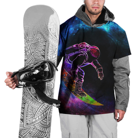 Накидка на куртку 3D с принтом КОСМИЧЕСКИЙ СЁРФЕР в Тюмени, 100% полиэстер |  | вселенная | галактика | звёзды | иллюстрация | космонавт | космос | неон | планеты | пыль | сёрфер | скафандр | туманность | фентези
