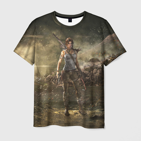 Мужская футболка 3D с принтом Tomb Raider   Лара Крофт в Белгороде, 100% полиэфир | прямой крой, круглый вырез горловины, длина до линии бедер | croft | lara | raider | tomb | гробниц | крофт | лара | расхитительница