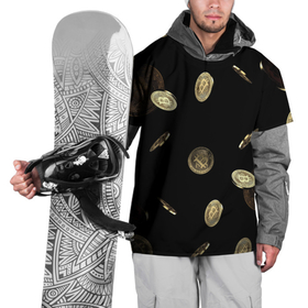 Накидка на куртку 3D с принтом ДОЖДЬ ИЗ BITCOIN в Кировске, 100% полиэстер |  | Тематика изображения на принте: биткоин | дождь | золото | крипвалюта | текстура