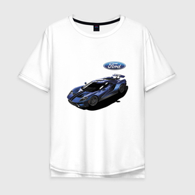Мужская футболка хлопок Oversize с принтом Ford   Racing team   Motorsport , 100% хлопок | свободный крой, круглый ворот, “спинка” длиннее передней части | brend | car | ford | motorsport | performance | prestige | racing | team | usa | автомобиль | автоспорт | бренд | представление | престиж | сша | форд