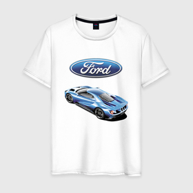 Мужская футболка хлопок с принтом Ford   Motorsport   Racing team , 100% хлопок | прямой крой, круглый вырез горловины, длина до линии бедер, слегка спущенное плечо. | brend | car | ford | motorsport | performance | prestige | racing | team | usa | автомобиль | автоспорт | бренд | представление | престиж | сша | форд