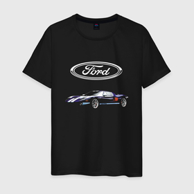 Мужская футболка хлопок с принтом Ford   Racing , 100% хлопок | прямой крой, круглый вырез горловины, длина до линии бедер, слегка спущенное плечо. | car | ford | motorsport | performance | prestige | racing | team | usa | автомобиль | автоспорт | бренд | представление | престиж | сша | форд