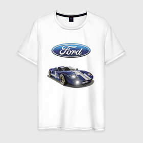Мужская футболка хлопок с принтом Ford   Racing team , 100% хлопок | прямой крой, круглый вырез горловины, длина до линии бедер, слегка спущенное плечо. | car | ford | motorsport | performance | prestige | racing | team | usa | автомобиль | автоспорт | бренд | представление | престиж | сша | форд