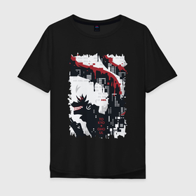 Мужская футболка хлопок Oversize с принтом Ghoul Ken art в Белгороде, 100% хлопок | свободный крой, круглый ворот, “спинка” длиннее передней части | anime | kaneki ken | tokyo ghoul | аниме | анимэ | кен канеки | кэн канеки | токийский гуль
