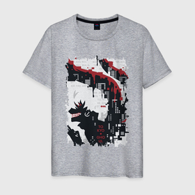 Мужская футболка хлопок с принтом Ghoul Ken art в Белгороде, 100% хлопок | прямой крой, круглый вырез горловины, длина до линии бедер, слегка спущенное плечо. | anime | kaneki ken | tokyo ghoul | аниме | анимэ | кен канеки | кэн канеки | токийский гуль