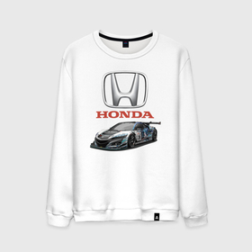Мужской свитшот хлопок с принтом Honda   Racing team в Новосибирске, 100% хлопок |  | honda | japan | motorsport | racing | team | автоспорт | гонка | хонда | япония