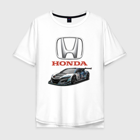 Мужская футболка хлопок Oversize с принтом Honda   Racing team в Тюмени, 100% хлопок | свободный крой, круглый ворот, “спинка” длиннее передней части | honda | japan | motorsport | racing | team | автоспорт | гонка | хонда | япония