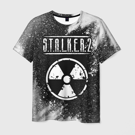 Мужская футболка 3D с принтом S.T.A.L.K.E.R. 2   Краски в Санкт-Петербурге, 100% полиэфир | прямой крой, круглый вырез горловины, длина до линии бедер | biohazard | chernobyl | logo | radiation | stalker | stalker 2 | stalker2 | биохазард | игра | игры | краска | краски | лого | логотип | логотипы | радиация | символ | сталкер | сталкер 2 | сталкер2 | чернобылит | чернобыль