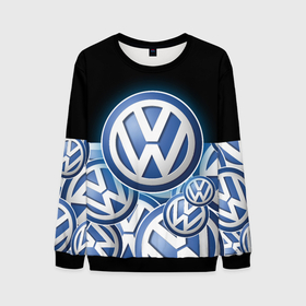 Мужской свитшот 3D с принтом Volkswagen | Большое лого | паттерн в Петрозаводске, 100% полиэстер с мягким внутренним слоем | круглый вырез горловины, мягкая резинка на манжетах и поясе, свободная посадка по фигуре | Тематика изображения на принте: emblema | logo | patern | pattern | volkswagen | vw | авто | автомобиль | ам | бренд | емблема | лого | логотип | машина | машины | народный автомобиль | патерн | паттерн | фольксваген | эмблема