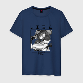 Мужская футболка хлопок с принтом Лиза | Lisa, Genshin Impact в Екатеринбурге, 100% хлопок | прямой крой, круглый вырез горловины, длина до линии бедер, слегка спущенное плечо. | genshin impact | lisa | библиотекарь | геншин импакт | лиза | лиса | молния | ордо фавониус | первоначальный бог | электро