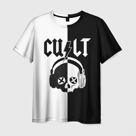 Мужская футболка 3D с принтом TDG | CU LT | AC DC , 100% полиэфир | прямой крой, круглый вырез горловины, длина до линии бедер | acdc | cult | rock | scull | tdg | асдс | исидиси | культ | рок | череп