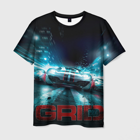Мужская футболка 3D с принтом GRID LEGENDS. в Кировске, 100% полиэфир | прямой крой, круглый вырез горловины, длина до линии бедер | grid | гонки | грид | спорт | тачки