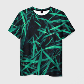 Мужская футболка 3D с принтом Ядовитые Джунгли , 100% полиэфир | прямой крой, круглый вырез горловины, длина до линии бедер | джнугли | кустарник | листья | природа | тропики | флора