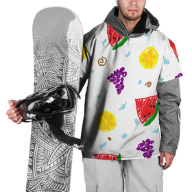Накидка на куртку 3D с принтом Пиксельные фрукты в Тюмени, 100% полиэстер |  | paint | апельсины | арбузы | веточки | виноград | вода | детские | корица | лимоны | пиксель арт | фрукты