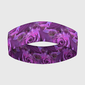 Повязка на голову 3D с принтом Фиолетовые цветы паттерн в Петрозаводске,  |  | паттерн | текстуры | фиолетовые цветы | цветочки | цветы