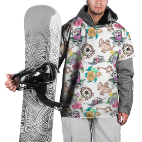Накидка на куртку 3D с принтом Страна чудес паттерн в Петрозаводске, 100% полиэстер |  | алиса | алиса в стране чудес | паттерн | страна чудес | текстуры | часы