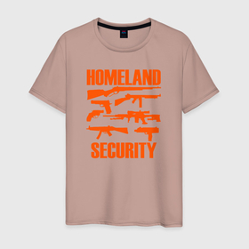 Мужская футболка хлопок с принтом Национальная безопасность в Новосибирске, 100% хлопок | прямой крой, круглый вырез горловины, длина до линии бедер, слегка спущенное плечо. | guards | security | автомат | безопасность | вентовка | винтовка | вневедомственная охрана | оружие | охрана | охраник | охранник | пистолет | револьвер | ружье | секьюрити | служба безопасности