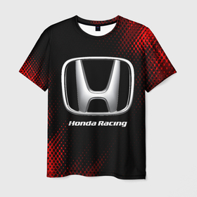 Мужская футболка 3D с принтом HONDA RACING Sport Style в Екатеринбурге, 100% полиэфир | прямой крой, круглый вырез горловины, длина до линии бедер | accord | auto | civic | crv | honda | honda racing | logo | moto | motors | sport | авто | автомобиль | аккорд | гонки | лого | логотип | логотипы | марка | мото | моторс | мотоцикл | полутона | серия | символ | символы | спорт | хонда