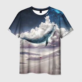 Мужская футболка 3D с принтом КИТ арт в Курске, 100% полиэфир | прямой крой, круглый вырез горловины, длина до линии бедер | арт | звезды | кит | космос | фэнтази