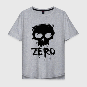 Мужская футболка хлопок Oversize с принтом Zero   skull в Санкт-Петербурге, 100% хлопок | свободный крой, круглый ворот, “спинка” длиннее передней части | blot | hype | orbits | skull | zero | глазницы | клякса | ноль | хайп | череп