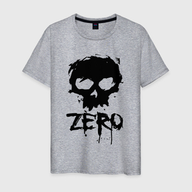 Мужская футболка хлопок с принтом Zero   skull в Курске, 100% хлопок | прямой крой, круглый вырез горловины, длина до линии бедер, слегка спущенное плечо. | blot | hype | orbits | skull | zero | глазницы | клякса | ноль | хайп | череп