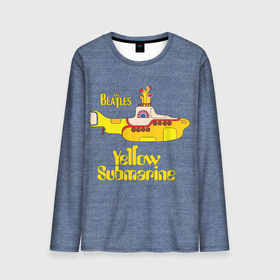 Мужской лонгслив 3D с принтом On a Yellow Submarine 3D в Новосибирске, 100% полиэстер | длинные рукава, круглый вырез горловины, полуприлегающий силуэт | john lennon | lennon | the beatles | yellow submarine | битлз | битлы | джинса | джон леннон | леннон | лодка | подводная | подлодка