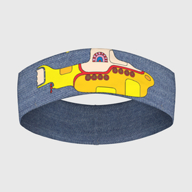 Повязка на голову 3D с принтом On a Yellow Submarine 3D в Екатеринбурге,  |  | john lennon | lennon | the beatles | yellow submarine | битлз | битлы | джинса | джон леннон | леннон | лодка | подводная | подлодка