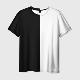 Мужская футболка 3D с принтом black and white чб в Кировске, 100% полиэфир | прямой крой, круглый вырез горловины, длина до линии бедер | 