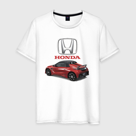 Мужская футболка хлопок с принтом Honda   Japan в Кировске, 100% хлопок | прямой крой, круглый вырез горловины, длина до линии бедер, слегка спущенное плечо. | car | honda | japan | motorsport | автомобиль | автоспорт | хонда | япония
