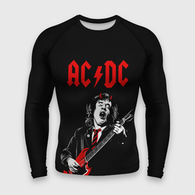 Мужской рашгард 3D с принтом AC DC Ангус Янг гитарист в Екатеринбурге,  |  | ac | ac dc | acdc | dc | music | rock | музыка | рок