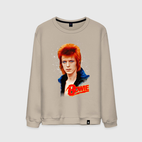 Мужской свитшот хлопок с принтом David Bowie | Blue Jacket в Новосибирске, 100% хлопок |  | 70е | bowie | david bowie | roc n roll | starman | ziggy stardust | боуи | дэвид боуи | зигги стардаст | музыка | рок н ролл | стармэн