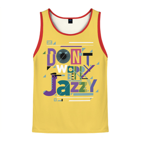 Мужская майка 3D с принтом Джаз (Jazz) в Санкт-Петербурге, 100% полиэстер | круглая горловина, приталенный силуэт, длина до линии бедра. Пройма и горловина окантованы тонкой бейкой | acid jazz | blues | cool jazz | free jazz | jazz | jazz manush | music | rb | reggae | s | saxophone | smooth jazz | soul jazz | бибоп | биг бенд | блюз | джаз | джаз мануш | кул джаз | музыка | ноты | оркестр | постбоп | регги | ритмнблюз | саксофон | св
