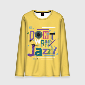Мужской лонгслив 3D с принтом Джаз (Jazz) в Санкт-Петербурге, 100% полиэстер | длинные рукава, круглый вырез горловины, полуприлегающий силуэт | acid jazz | blues | cool jazz | free jazz | jazz | jazz manush | music | rb | reggae | s | saxophone | smooth jazz | soul jazz | бибоп | биг бенд | блюз | джаз | джаз мануш | кул джаз | музыка | ноты | оркестр | постбоп | регги | ритмнблюз | саксофон | св