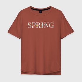 Мужская футболка хлопок Oversize с принтом Spring blooms в Санкт-Петербурге, 100% хлопок | свободный крой, круглый ворот, “спинка” длиннее передней части | 8 march | 8 марта | cool girl | feminism | flower | girl | woman | в подарок | весна | девочкам | девочке | женские | женщинам | женщине | март | праздник | фем | феминизм | цветочки | цветы