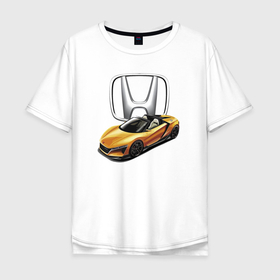 Мужская футболка хлопок Oversize с принтом Honda Concept   Motorsport в Тюмени, 100% хлопок | свободный крой, круглый ворот, “спинка” длиннее передней части | honda | japan | motorsport | power | racing | team | автоспорт | гонка | мощь | хонда | япония