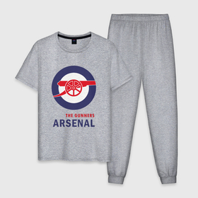 Мужская пижама хлопок с принтом Arsenal The Gunners , 100% хлопок | брюки и футболка прямого кроя, без карманов, на брюках мягкая резинка на поясе и по низу штанин
 | arsenal | champions | football | london | soccer | the gunners | арсенал | футбол