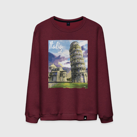 Мужской свитшот хлопок с принтом Италия   Пизанская башня , 100% хлопок |  | italy | legend | nature | pisa | tower | башня | италия | легенда | пиза | природа