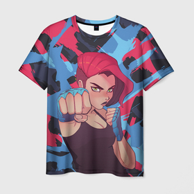 Мужская футболка 3D с принтом Уличная девчонка , 100% полиэфир | прямой крой, круглый вырез горловины, длина до линии бедер | бой | девушка | лидер | уличная девчонка | хулиганка