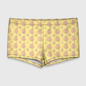 Мужские купальные плавки 3D с принтом Розовые пионы на желтом фоне в Тюмени, Полиэстер 85%, Спандекс 15% |  | Тематика изображения на принте: желтый | желтый фон | на желтом | паттерн | пионы | розовый | узор | цветы