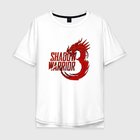 Мужская футболка хлопок Oversize с принтом Shadow Warrior 3   Теневой воин 3 в Петрозаводске, 100% хлопок | свободный крой, круглый ворот, “спинка” длиннее передней части | dragon | shadow warrior | воин | дракон | ло ванг | самурай | сегун | теневой | царство теней | шедоу варриор | япония