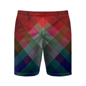 Мужские шорты спортивные с принтом Геометрический современный узор ,  |  | Тематика изображения на принте: абстрактный | геометрия | молодежный | паттерн | современный | узор