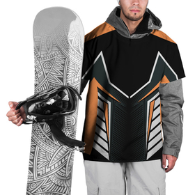 Накидка на куртку 3D с принтом Техно стайл в Кировске, 100% полиэстер |  | Тематика изображения на принте: crossfit | абстракция | белый | оранжевый | полосы | симметрия | техно